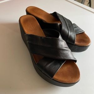 Miz Mooz black platform sandals